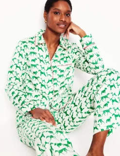 Nightwear & Lougewear-Boden Cotton Sateen Pajama Shirt-Ivory, Janet and Friends Ivory,JanetandFriends