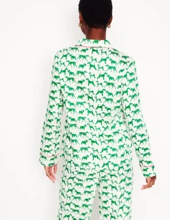 Nightwear & Lougewear-Boden Cotton Sateen Pajama Shirt-Ivory, Janet and Friends Ivory,JanetandFriends