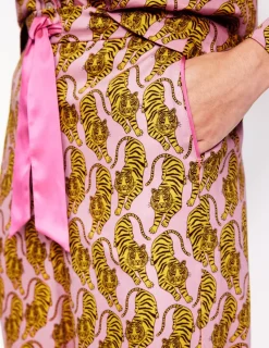 Nightwear & Lougewear-Boden Cotton Sateen Pajama Trousers-Ceylon Yellow, Tiger CeylonYellow,Tiger