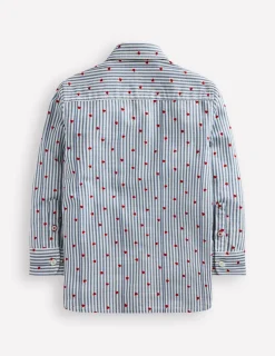 Shirts | Tops, T-Shirts & Polos-Boden Cotton Shirt-Blue Seersucker Hearts BlueSeersuckerHearts