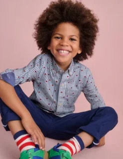Shirts | Tops, T-Shirts & Polos-Boden Cotton Shirt-Blue Seersucker Hearts BlueSeersuckerHearts