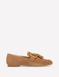 Loafers | Flats-Boden Covered Iris Snaffle Loafers- Tan