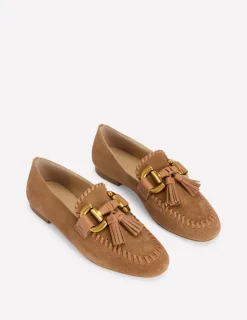 Loafers | Flats-Boden Covered Iris Snaffle Loafers- Tan