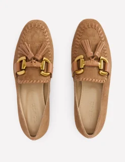 Loafers | Flats-Boden Covered Iris Snaffle Loafers- Tan