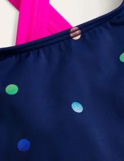 Swimwear & Beachwear-Boden Cross-back Bikini Top-Navy Rainbow Confetti Spot NavyRainbowConfettiSpot