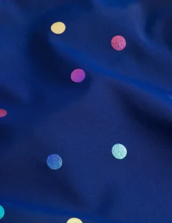 Swimwear & Beachwear-Boden Cross-Back Printed Swimsuit-Navy, Rainbow Foil Confetti Navy,RainbowFoilConfetti
