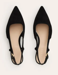 Flats-Boden Cut Out Sling Back Flats-Black suede Blacksuede