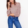 T-Shirts & Tanks | Tops & Blouses-Boden Daisy Long Sleeve Top-Milkshake, Camellia Stamp Milkshake,CamelliaStamp