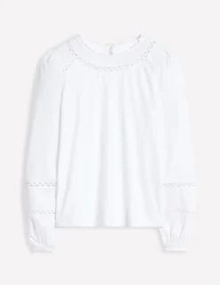 T-Shirts & Tanks | Tops & Blouses-Boden Daisy Long Sleeve Top- White