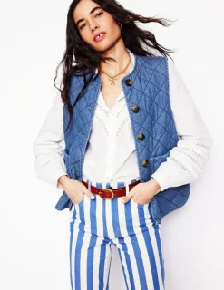 Jackets & Coats-Boden Denim Quilted Gilet-Mid Wash MidWash