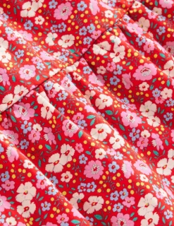 Dresses-Boden Dixie Tiered Sweatshirt Dress-Brilliant Red Flowerbed BrilliantRedFlowerbed