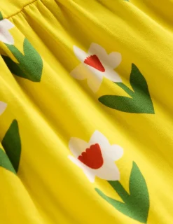 Dresses-Boden Dixie Tiered Sweatshirt Dress-Tropical Yellow Daffodil TropicalYellowDaffodil