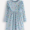 Dresses-Boden Doris Ruffle Rib Jersey Dress-Vintage Blue Confetti Heart VintageBlueConfettiHeart