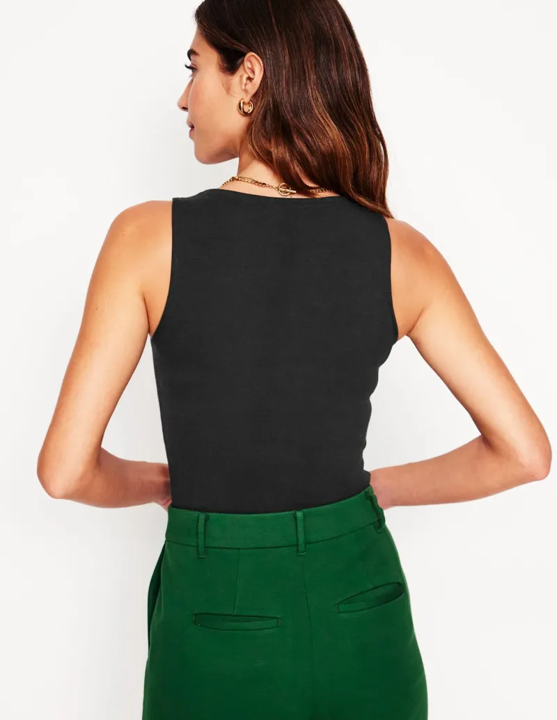 Nightwear & Lougewear | T-Shirts & Tanks-Boden Double Layer Scoop Neck Vest- Black