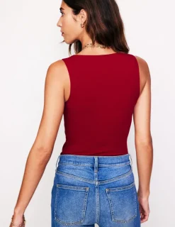 Tops & Blouses | T-Shirts & Tanks-Boden Double Layer Scoop Neck Vest-Red Liquorice RedLiquorice