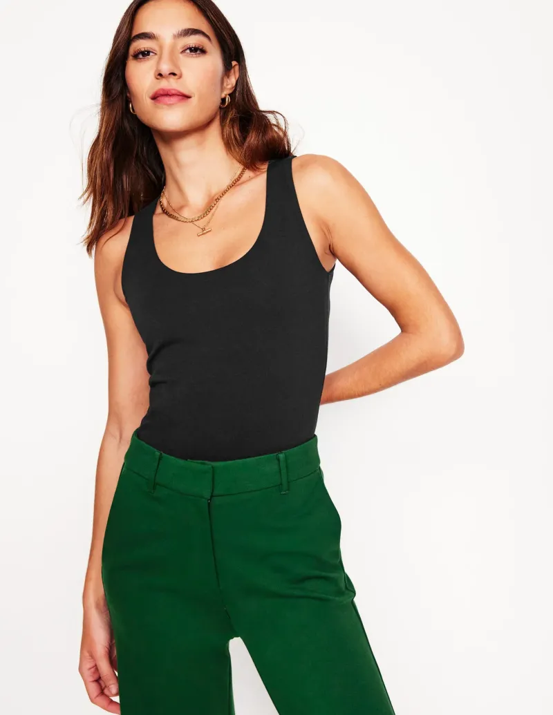 Nightwear & Lougewear | T-Shirts & Tanks-Boden Double Layer Scoop Neck Vest- Black