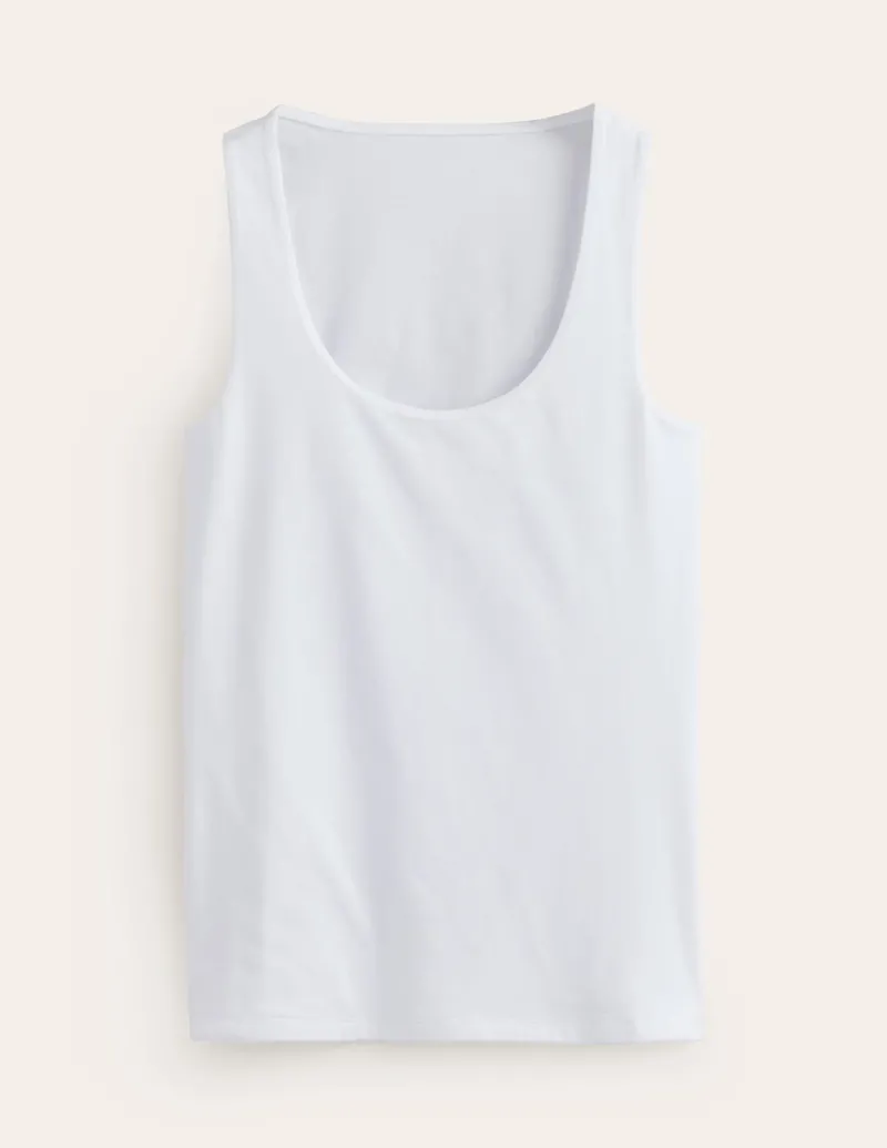 Nightwear & Lougewear | T-Shirts & Tanks-Boden Double Layer Scoop Neck Vest- White