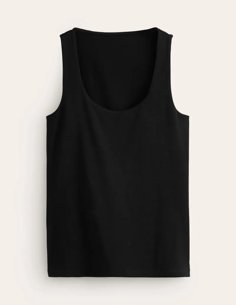 Nightwear & Lougewear | T-Shirts & Tanks-Boden Double Layer Scoop Neck Vest- Black