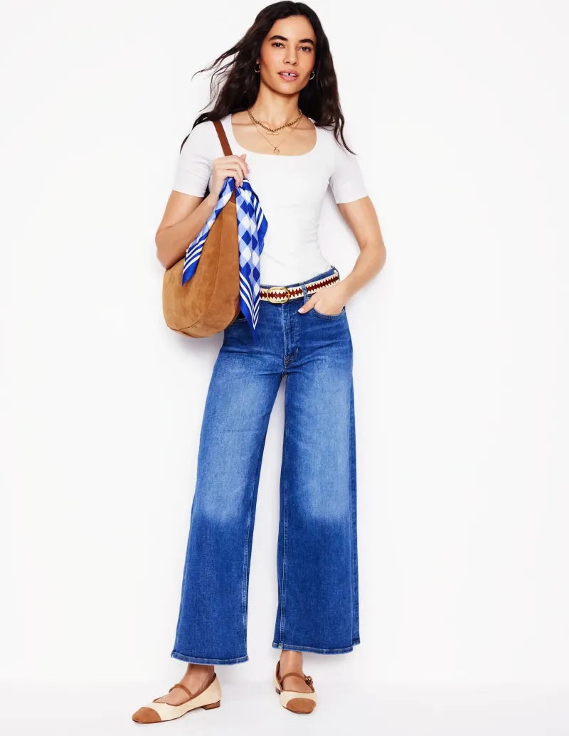 Nightwear & Lougewear | T-Shirts & Tanks-Boden Double Layer Scoop T-shirt- White