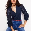T-Shirts & Tanks | Tops & Blouses-Boden Eden Broderie Blouse- Navy