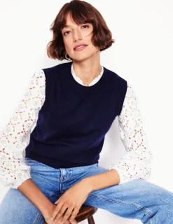 T-Shirts & Tanks | Tops & Blouses-Boden Eden Broderie Blouse- White