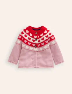 Sweaters & Cardigans-Boden Edie Fair Isle Cardigan-Almond Pink Hearts AlmondPinkHearts