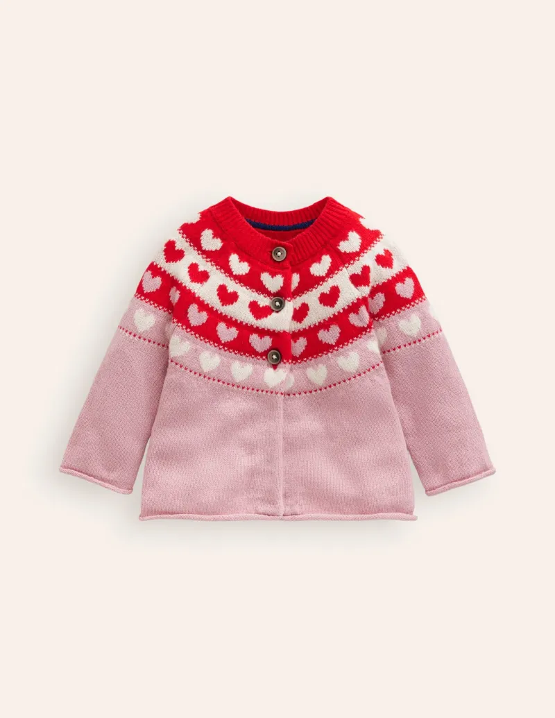 Sweaters & Cardigans-Boden Edie Fair Isle Cardigan-Almond Pink Hearts AlmondPinkHearts