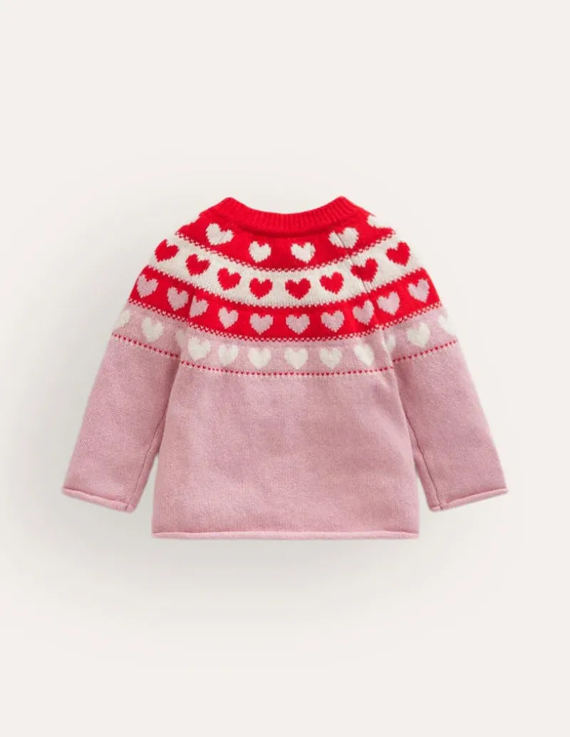 Sweaters & Cardigans-Boden Edie Fair Isle Cardigan-Almond Pink Hearts AlmondPinkHearts