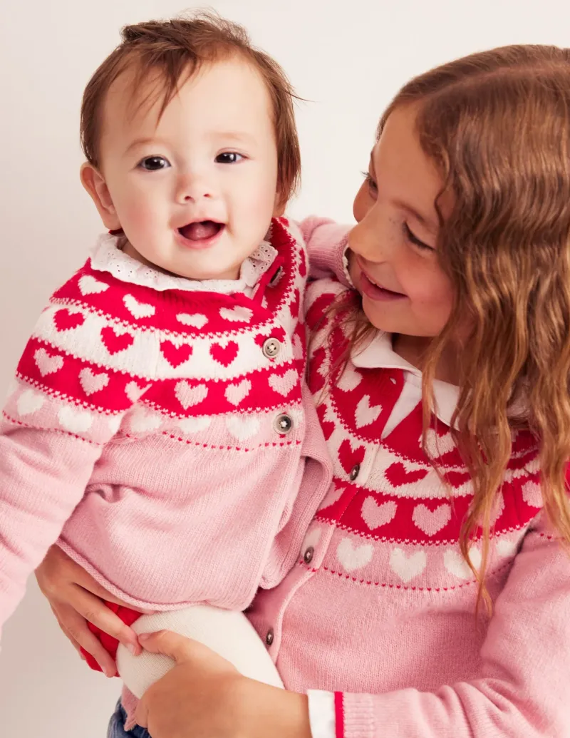 Sweaters & Cardigans-Boden Edie Fair Isle Cardigan-Almond Pink Hearts AlmondPinkHearts