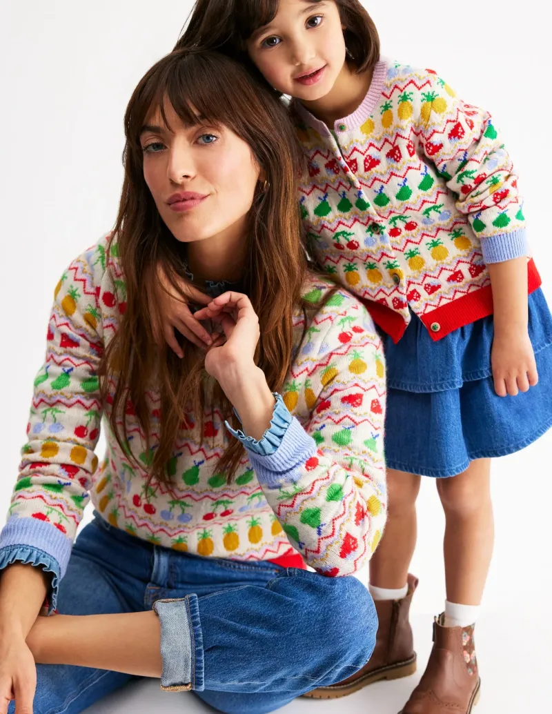 Sweaters & Cardigans-Boden Edie Fair Isle Cardigan-Multi Fruit MultiFruit