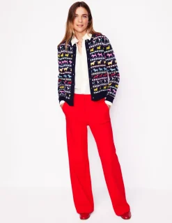 Sweaters & Cardigans-Boden Edie Fair Isle Cardigan-Navy, Dogs Navy,Dogs