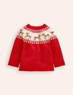 Sweaters & Cardigans-Boden Edie Fair Isle Cardigan-Poppy red Reindeer PoppyredReindeer