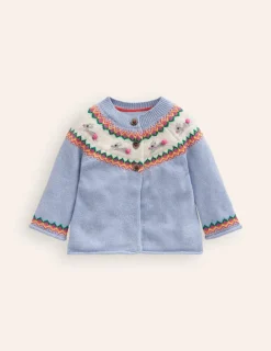 Sweaters & Cardigans-Boden Edie Fair Isle Cardigan-Sky Blue Bunnies SkyBlueBunnies