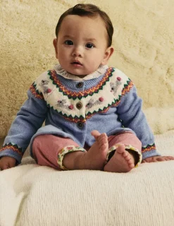 Sweaters & Cardigans-Boden Edie Fair Isle Cardigan-Sky Blue Bunnies SkyBlueBunnies