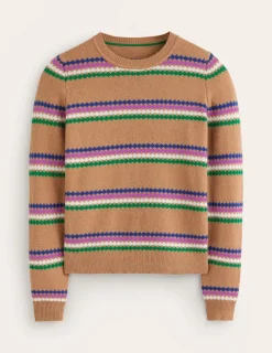 Sweaters & Cardigans-Boden Edie Fair Isle Sweater-Camel Diamond CamelDiamond