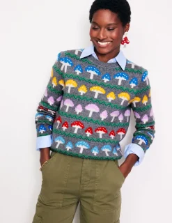 Sweaters & Cardigans-Boden Edie Fair Isle Sweater-Grey Mushroom GreyMushroom