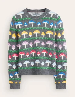 Sweaters & Cardigans-Boden Edie Fair Isle Sweater-Grey Mushroom GreyMushroom