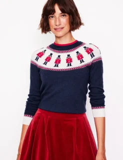 Sweaters & Cardigans-Boden Edie Fair Isle Sweater-Navy, Soldiers Navy,Soldiers