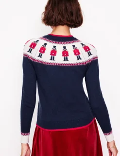 Sweaters & Cardigans-Boden Edie Fair Isle Sweater-Navy, Soldiers Navy,Soldiers
