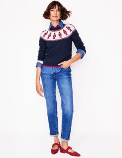 Sweaters & Cardigans-Boden Edie Fair Isle Sweater-Navy, Soldiers Navy,Soldiers