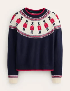 Sweaters & Cardigans-Boden Edie Fair Isle Sweater-Navy, Soldiers Navy,Soldiers