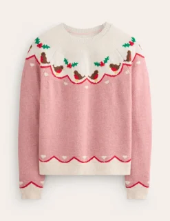 Sweaters & Cardigans-Boden Edie Fair Isle Sweater-Quartz Pink, Robins QuartzPink,Robins