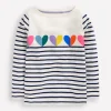 Tops & T-Shirts-Boden Ella Breton-College Navy / Ivory Hearts