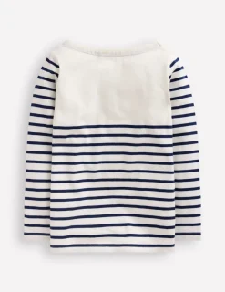 Tops & T-Shirts-Boden Ella Breton-College Navy / Ivory Hearts