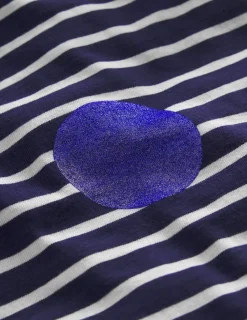Tops & T-Shirts-Boden Ella Breton-Sapphire Blue Foil spot SapphireBlueFoilspot