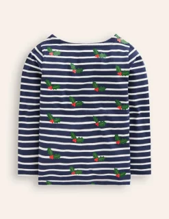 Tops & T-Shirts-Boden Ella Breton-Starboard Blue/ Ivory Festive StarboardBlue/IvoryFestive