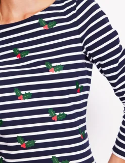T-Shirts & Tanks | Tops & Blouses-Boden Ella Long Sleeve Breton -Navy, Holly Stripe Navy,HollyStripe