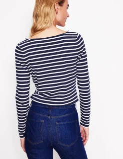 T-Shirts & Tanks | Tops & Blouses-Boden Ella Long Sleeve Breton -Navy, Holly Stripe Navy,HollyStripe