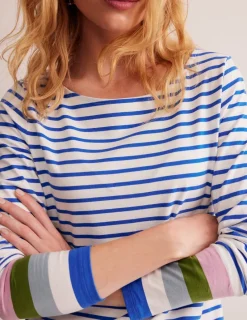 T-Shirts & Tanks | Tops & Blouses-Boden Ella Long Sleeve Breton-Directoire Blue and Mauve Mist DirectoireBlueandMauveMist