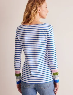 T-Shirts & Tanks | Tops & Blouses-Boden Ella Long Sleeve Breton-Directoire Blue and Mauve Mist DirectoireBlueandMauveMist